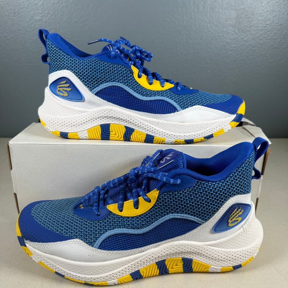 Under Armour Curry Splash 24 Basketball‎ Shoes Blue White Yellow Mens 13